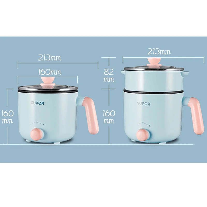 220V Mini 1.2L Penanak Nasi Listrik Antilengket Multi Penggorengan dengan Steamer Rumah Tangga Memasak Hot Pot Mini Hotpot Listrik
