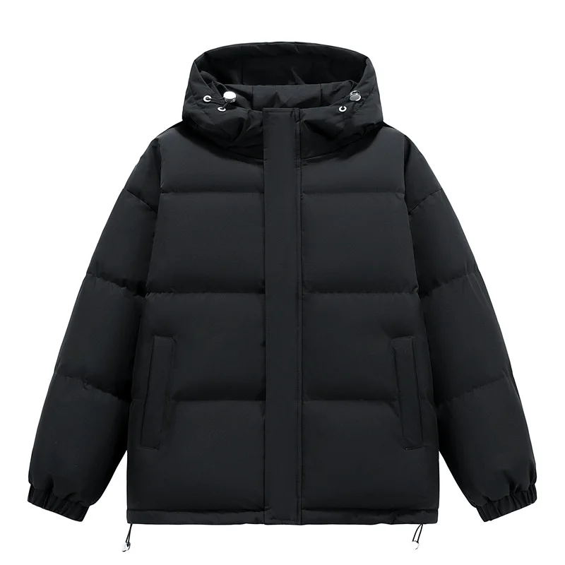 

Mens Hooded Cotton Jacket Thickened Stand Collar National Trend Loose Bread Style Autumn Winter Warm Casual Outerwear Wholesale