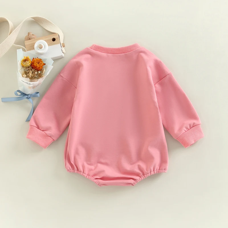 Newborn Baby Boy Girl Crewneck Sweatshirt Romper Oversized Long Sleeve Bodysuits Outfit Cute Fall Spring Tops Clothes