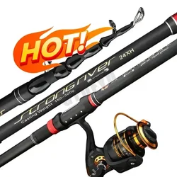 2023 Superhard Telescopic Spinning Fishing Rods 1.8M-3.6M Ultra-Light Long Shot Sea Pole Long-Range High Quality Throwing Rod