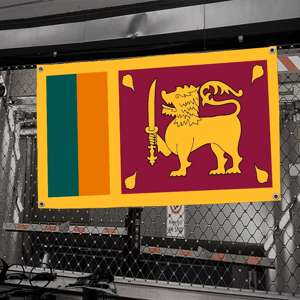 1 Stück Sri Lanka Flagge Flaggen und Banner Vier-Loch-Flagge Polyester Outdoor-Dekor Raumästhetik