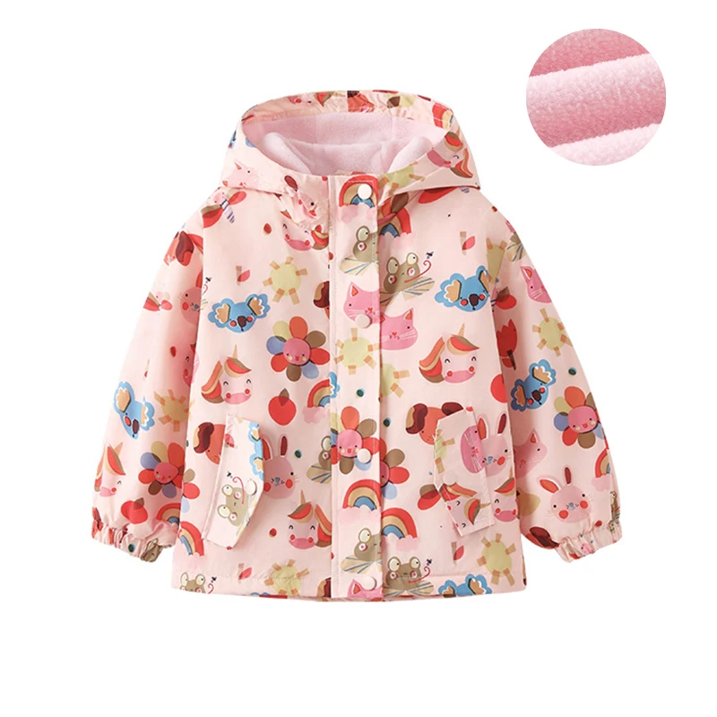 

SAILEROAD 2025 зимняя хлопковая верхняя одежда для маленьких девочек 2–7 лет, топы с мультяшными цветами, детская одежда, флисовые куртки, пальто