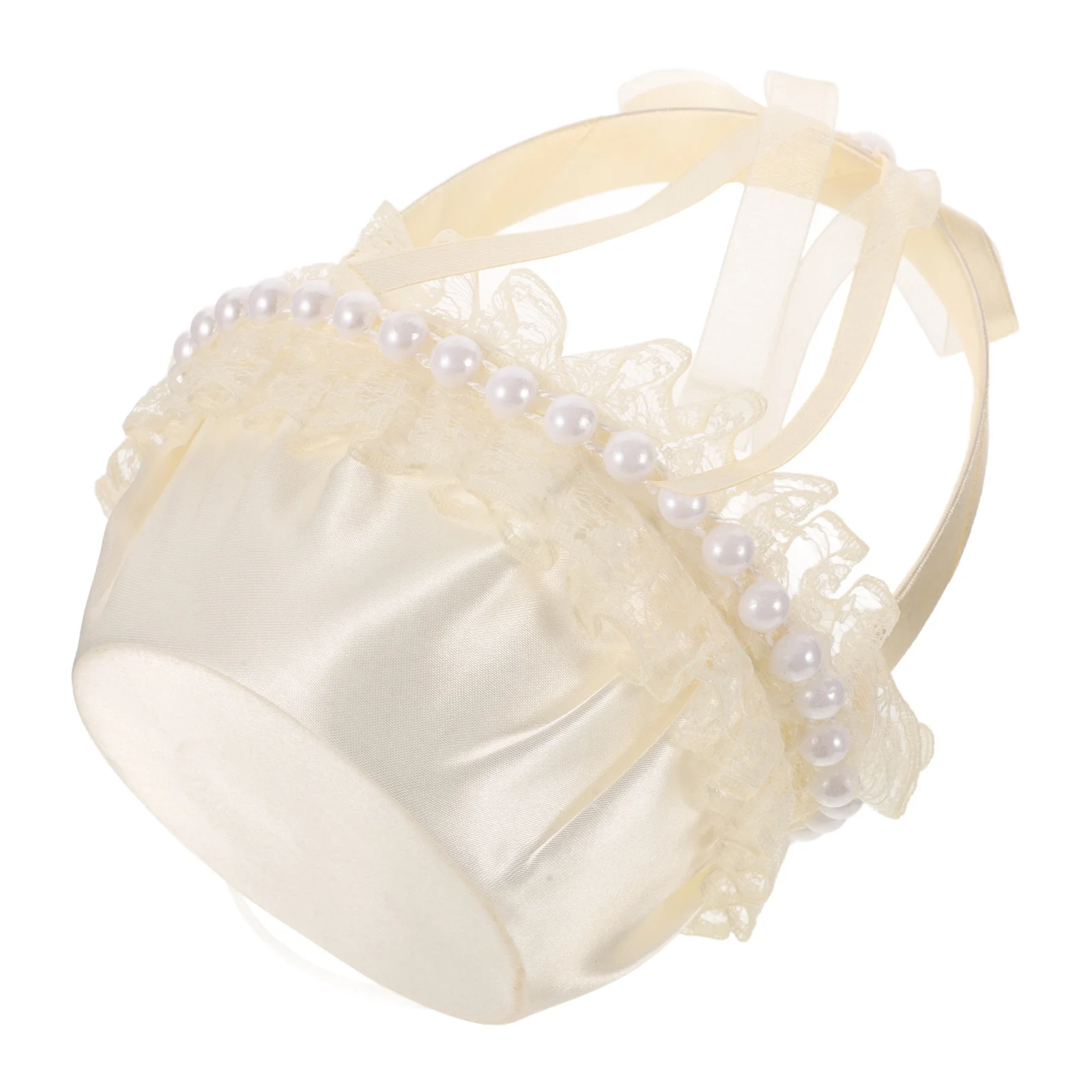 

Silk Satin Wedding Flower Basket Elegant Petal Holder Rustic Bridal Accessories Customizable Wedding Decor Flower Girl Basket