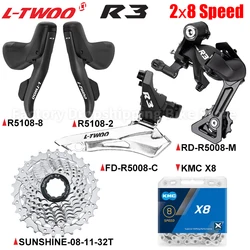 LTWOO R3 Road Bike 2x8 Speed Shifting Kits Mechanical Brake Dual Control Lever 11-28T/30T/32T Cassette X8 Chains Bicycle Parts