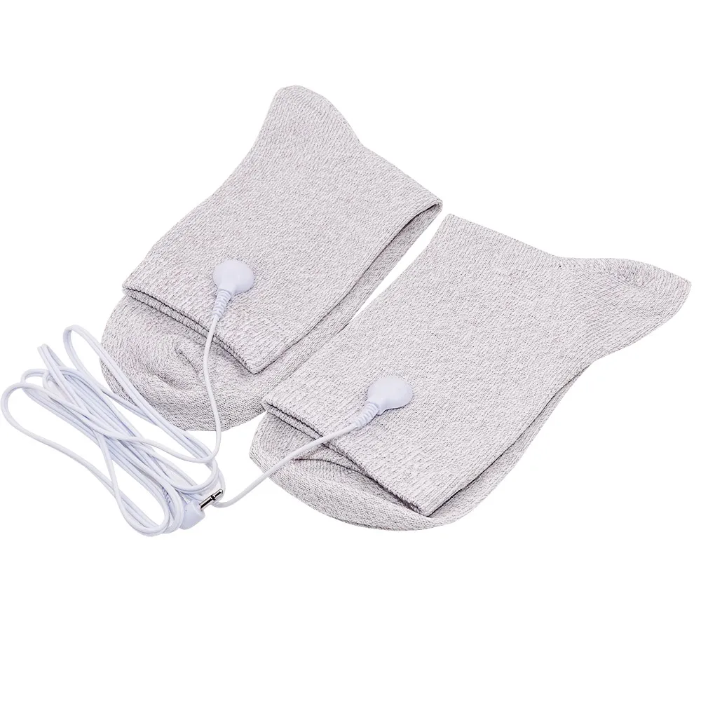 TENS EMS Electrode Electric Glove Sock Bracer Cable Conductive Silver Fiber for Body Massage Healthy Pads Phycical Therapy