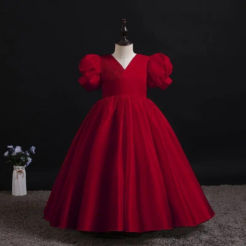 Robe de demoiselle d'honneur pour enfants, robe de princesse pour enfants, robe blanche pour enfants, fête de mariage et de baptême, 6 ans, 8 ans, 10 ans, 12 ans