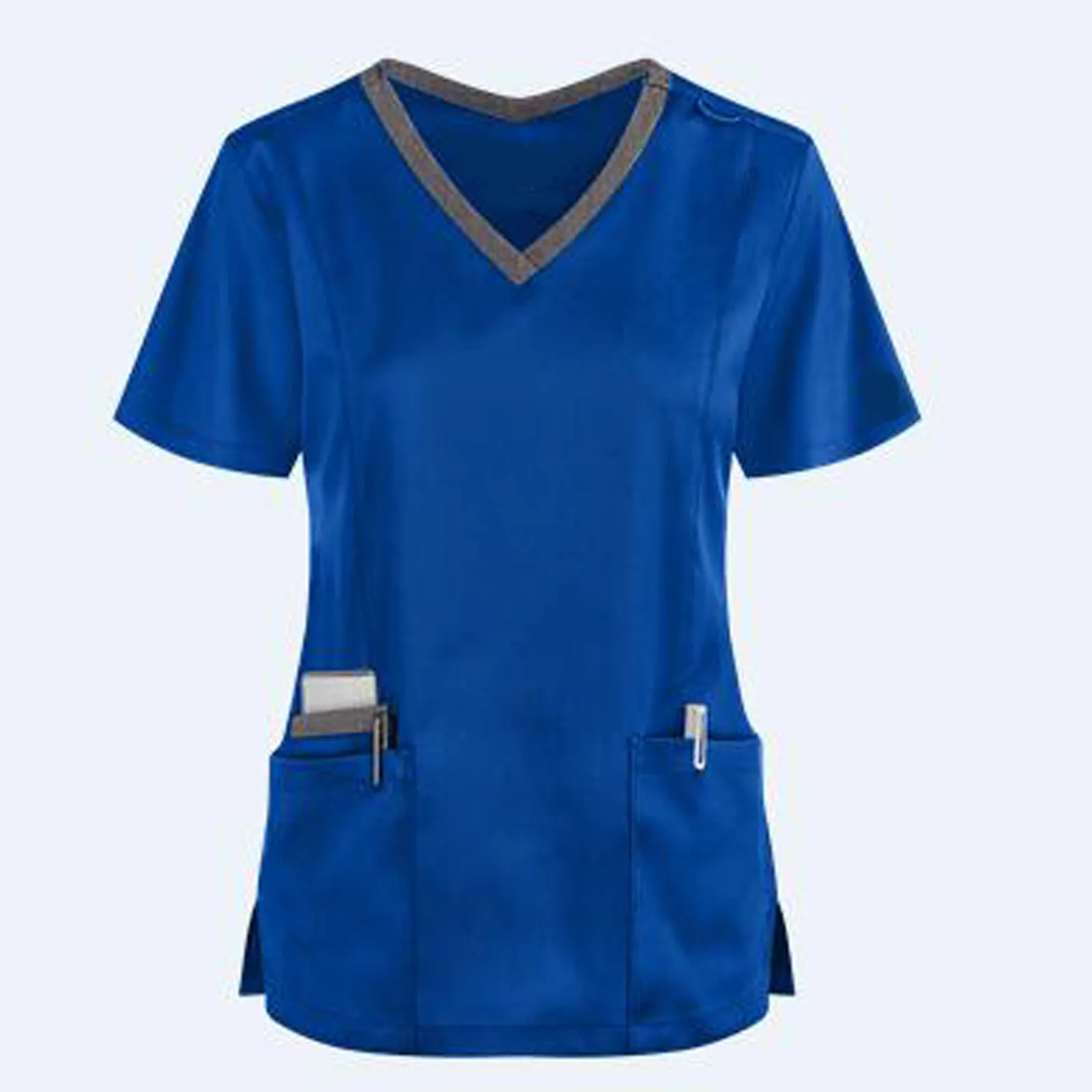 

Care Workers Nurse Uniform With Pocket Women's Scrubs Top V-Neck Women's Medical Protective Clothing Clinic Pharmacy Veterinaria