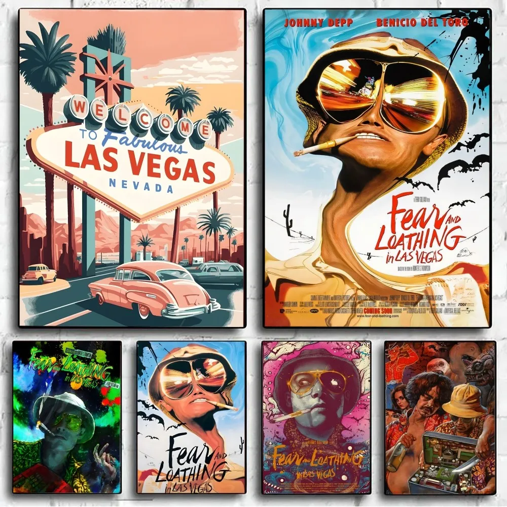 Fear and Loathing In Las Vegas Movie Poster No Framed Kraft Club Bar Paper Vintage Wall Art Painting Bedroom Study Stickers