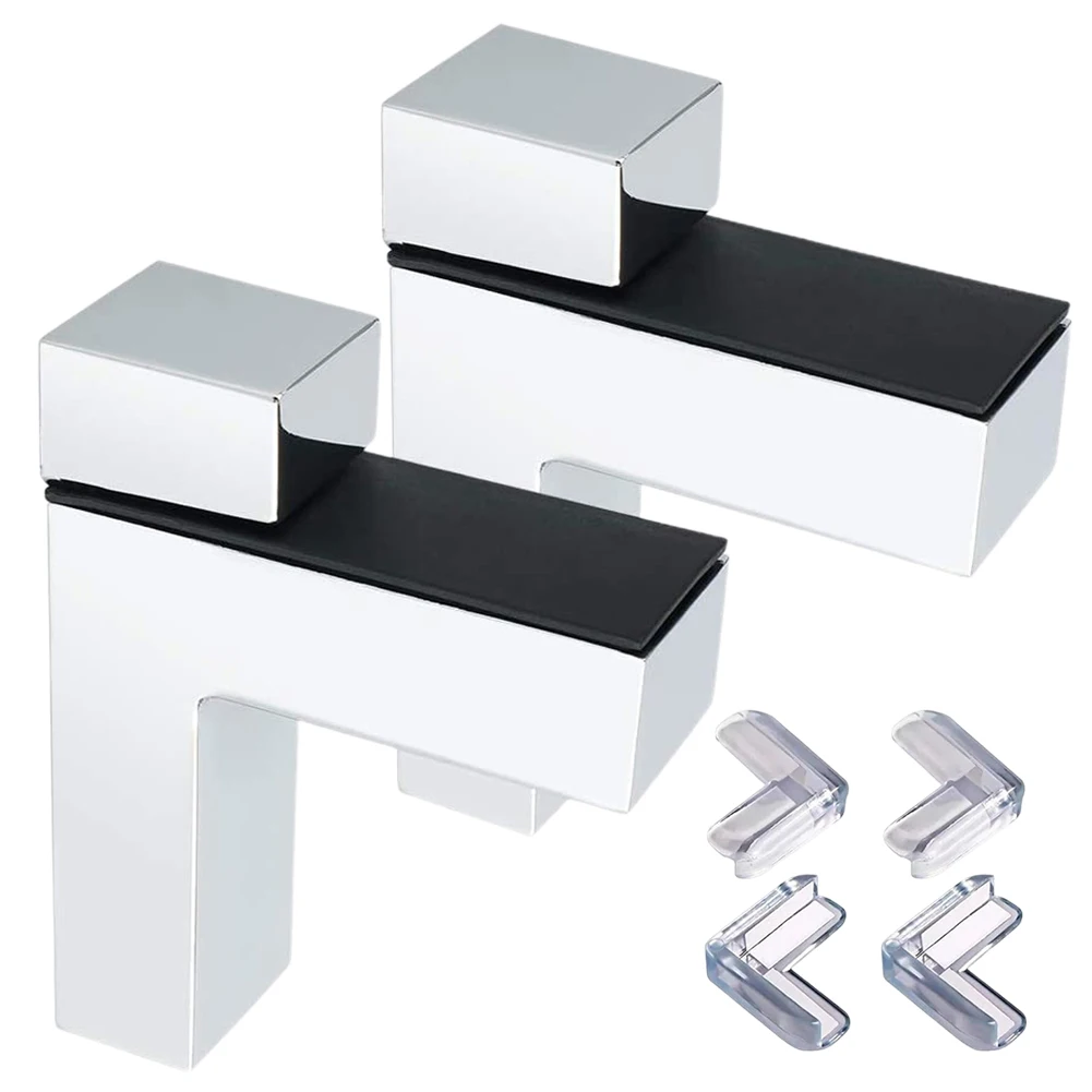 Clear Rubber Corner Guards & Adjustable Glass Shelf Clamp Holder Brackets Set Hand Tools Power Tools Accessories