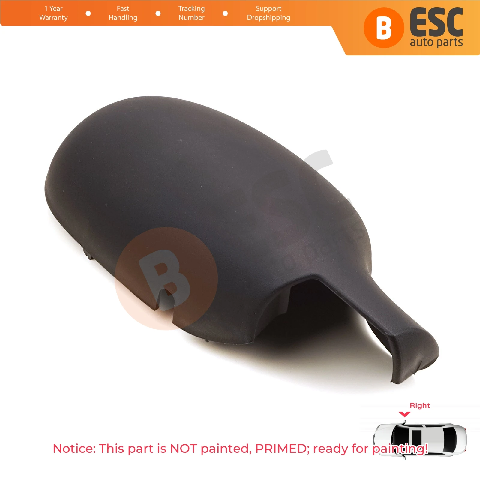 ESP1105-2  Car Side Rearview Wing Mirror Shell Scull Cap Cover Right 7701471855 for Renault Clio 2 Symbol Megane Scenic 1 Thalia