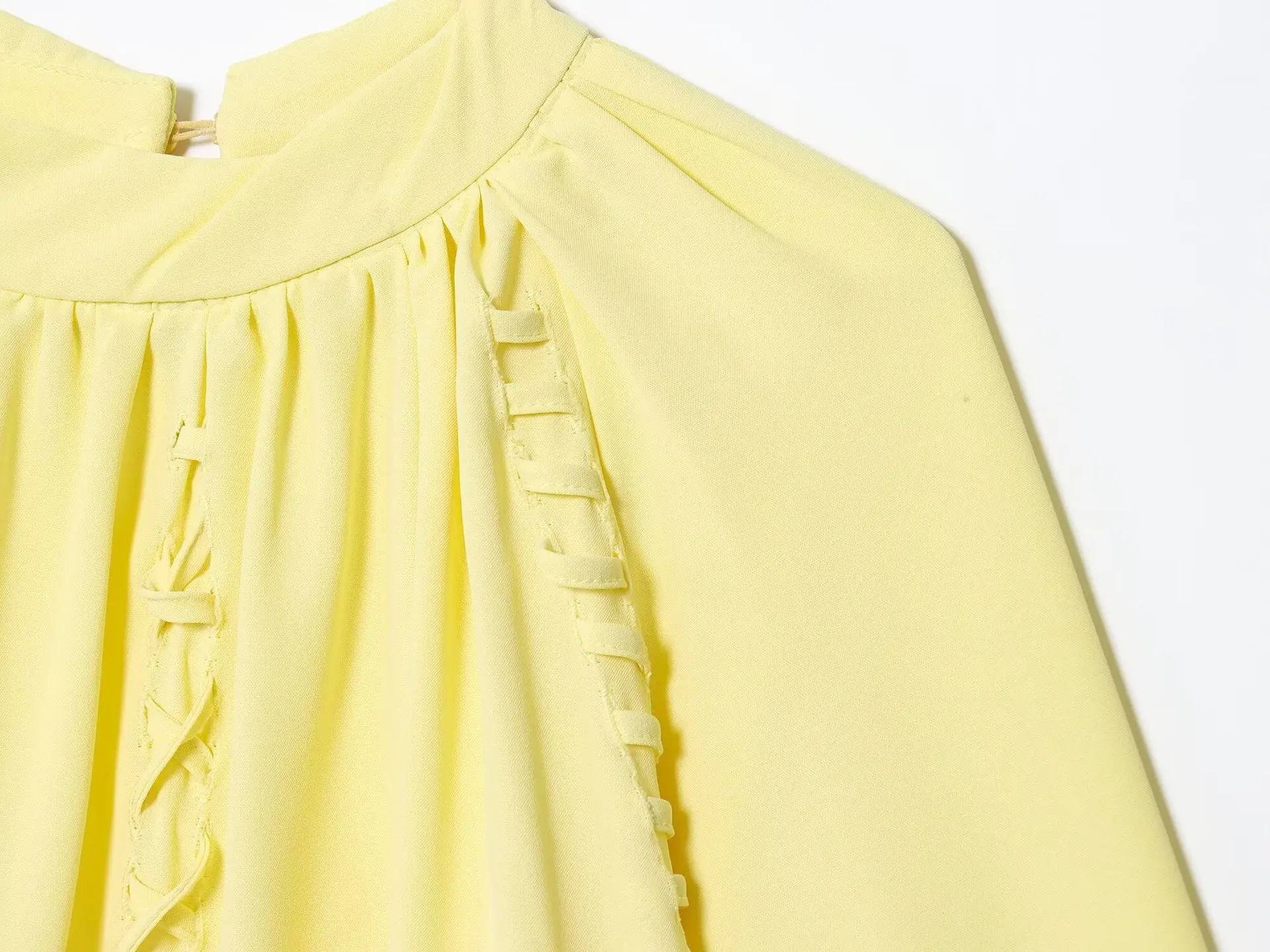 Nova moda outono casual lanterna manga o pescoço cor sólida solto ajuste pulôver camisa para mulher