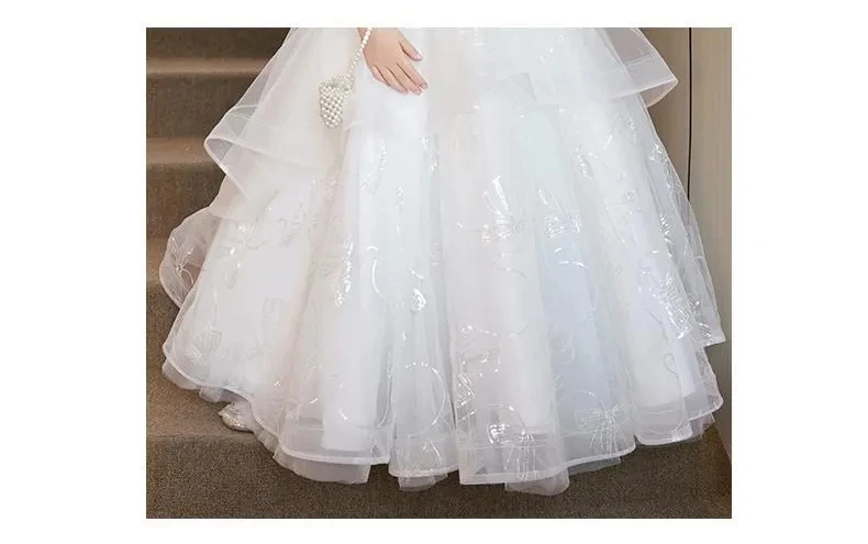 New high-end Princess Beading sequin Dress Kids Flower Girl Dresses For Girls Children Dress for Christmas Party Long Ball Gown