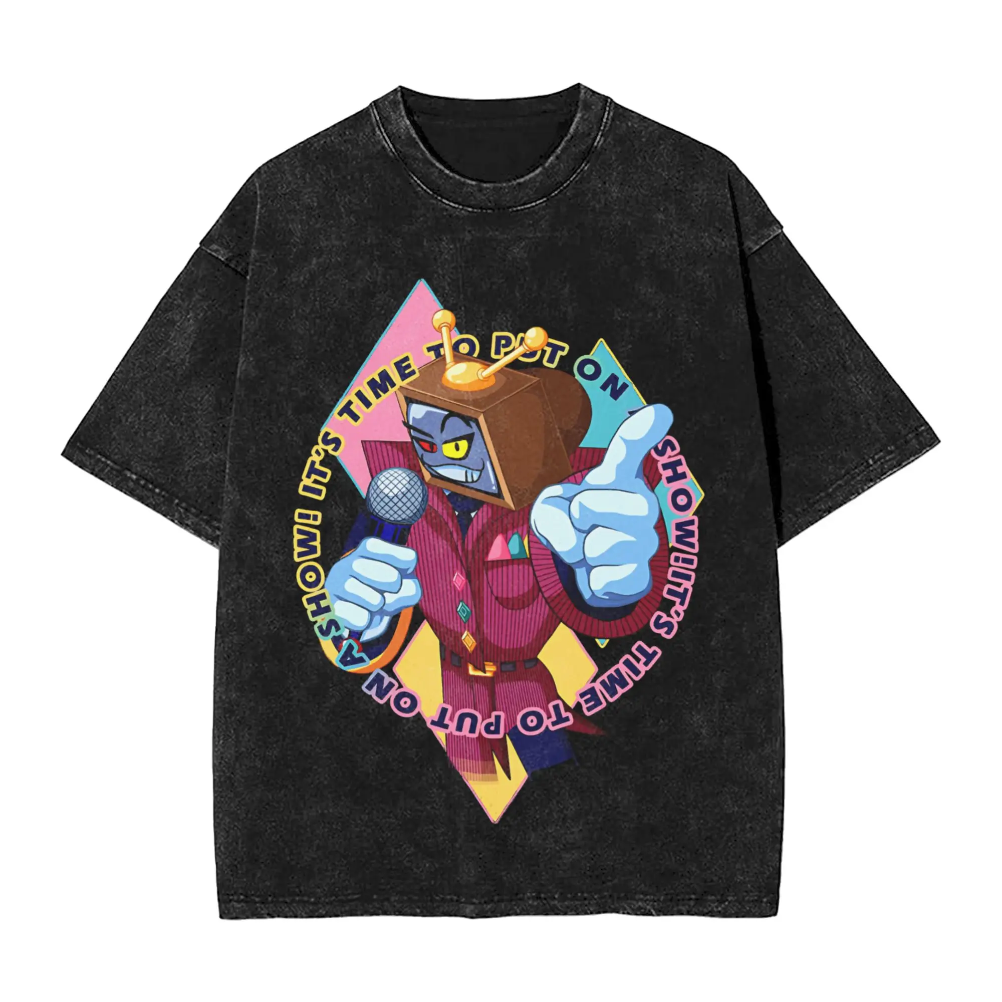 Washed T Shirts Deltarune Your Host With The Most T-Shirts Streetwear Short Sleeve Printed Tops Tee Shirt for Men Women