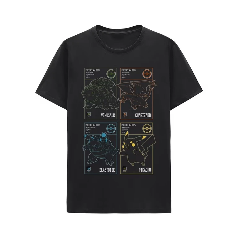 Camiseta de algodón con estampado de Anime Pokémon Kanto Starter Evolutions, ropa Harajuku de verano para hombres y mujeres, camiseta informal de moda