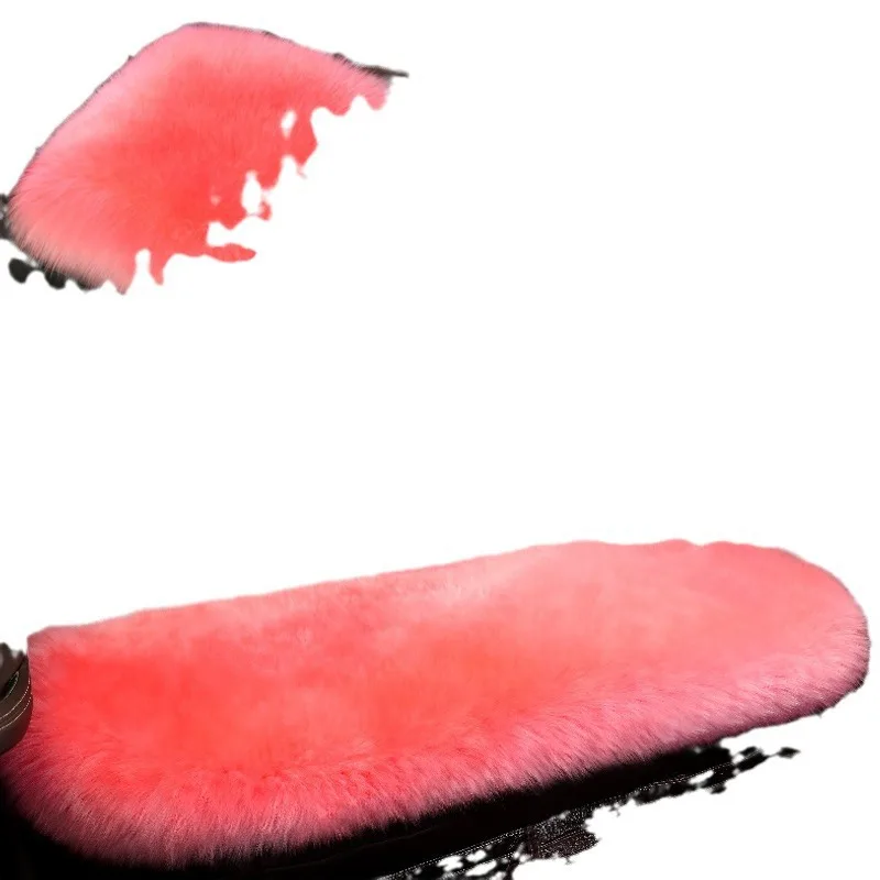 

Car wool seat cushion three-piece set, no backrest, winter plush seat cushion, thickened