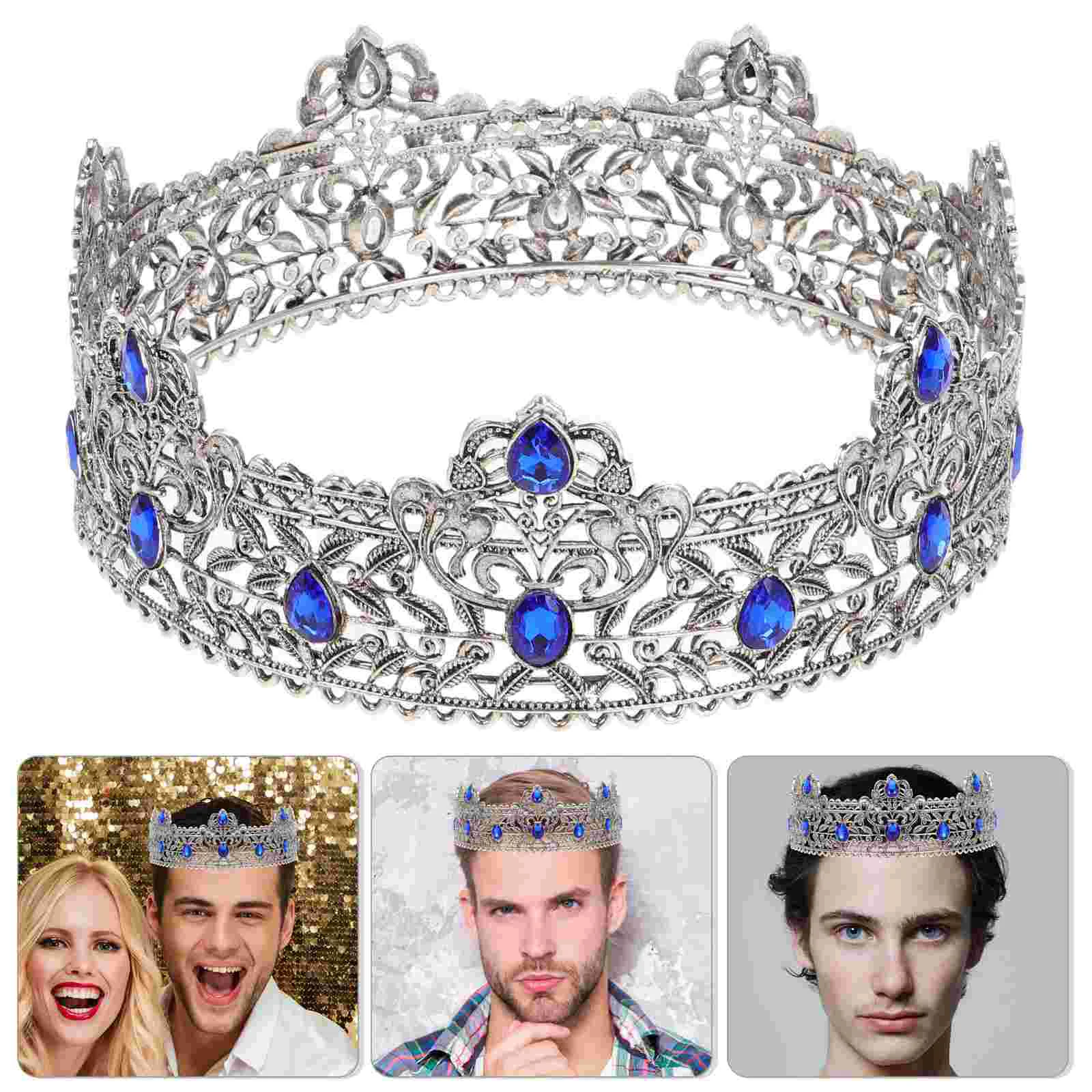 

Tiara Prom King Crown Quinceanera European Style Crowns Zinc Alloy Wedding Prince Man