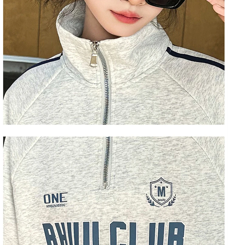Neues Herbst-Kinder-Y2K-Rollkragen-Sweatshirt mit halbem Reißverschluss für Mädchen, lässiges Streetwear-Outfit, Kinder-Teenager-Modekleidung – Detail 12