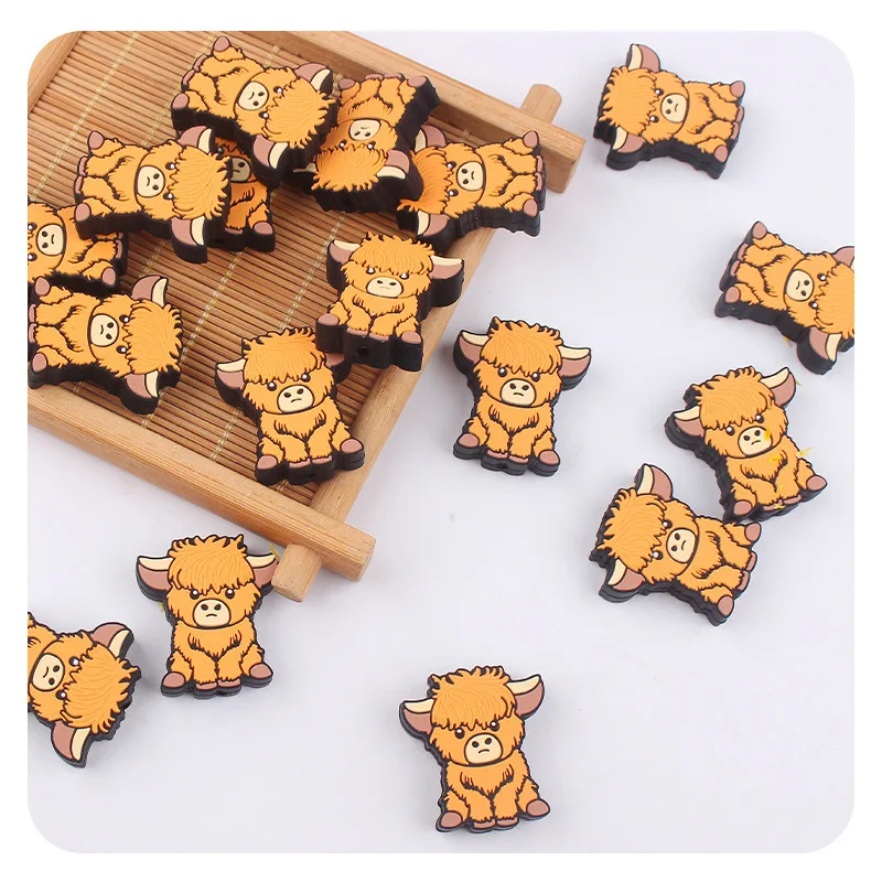 

ABCPICK 3pc Silicone Cattle Beads Halloween Christmas Theme Focal Beads For Making DIY Keychain Bracelets Jewelry Accessories