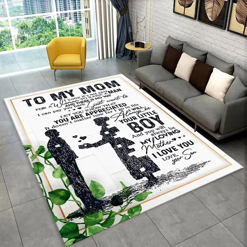 Gift Thanks To My Mom Mother Letter Present Large Area Rug Non-slip Carpet for Bedroom Living Room Sofa Home Decor Floor Mat - view 3
