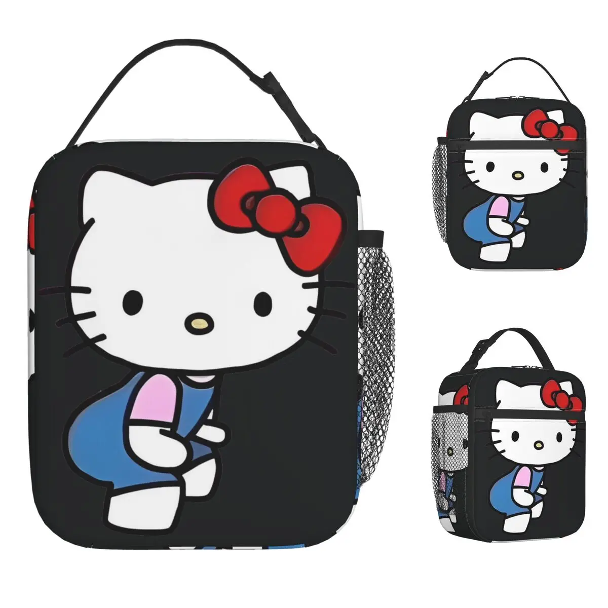 

Japanese Hello Kitty Lunch Bag Cute Cartoon Cat Kawaii Lunch Box For Women Travel Portable Cooler Bag Oxford Thermal Lunch Bags