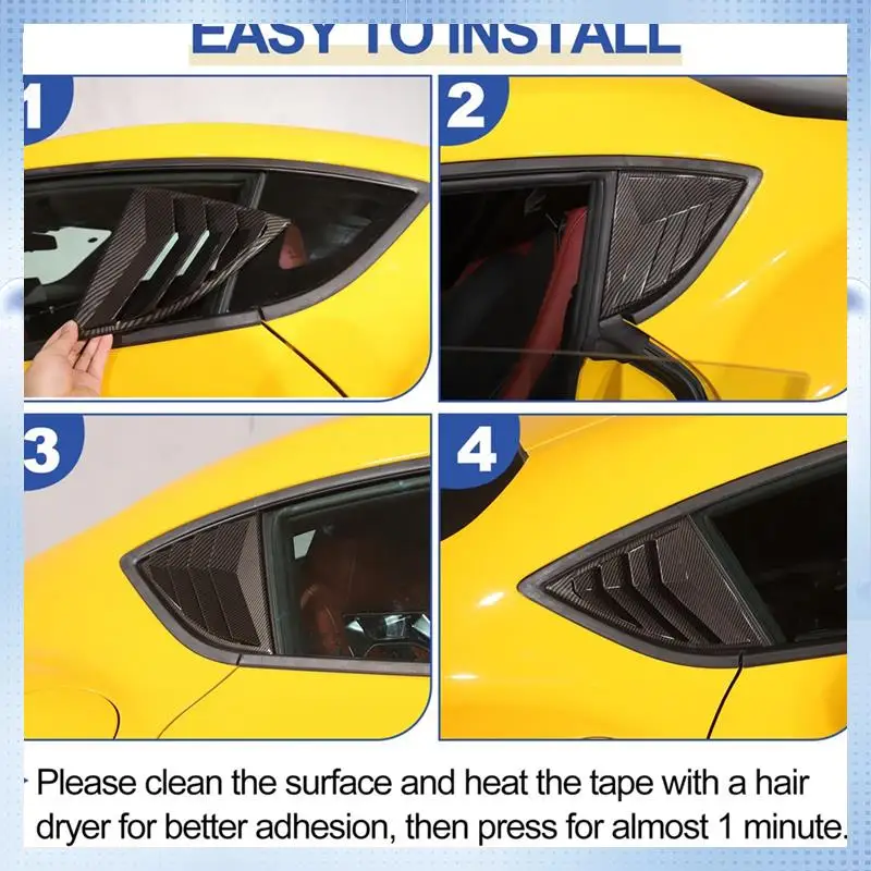 

A70R-Rear Window Louver Cover For Toyota Supra GR A90 A91 MK5 2019-2024 Side Window Air Vent Trim