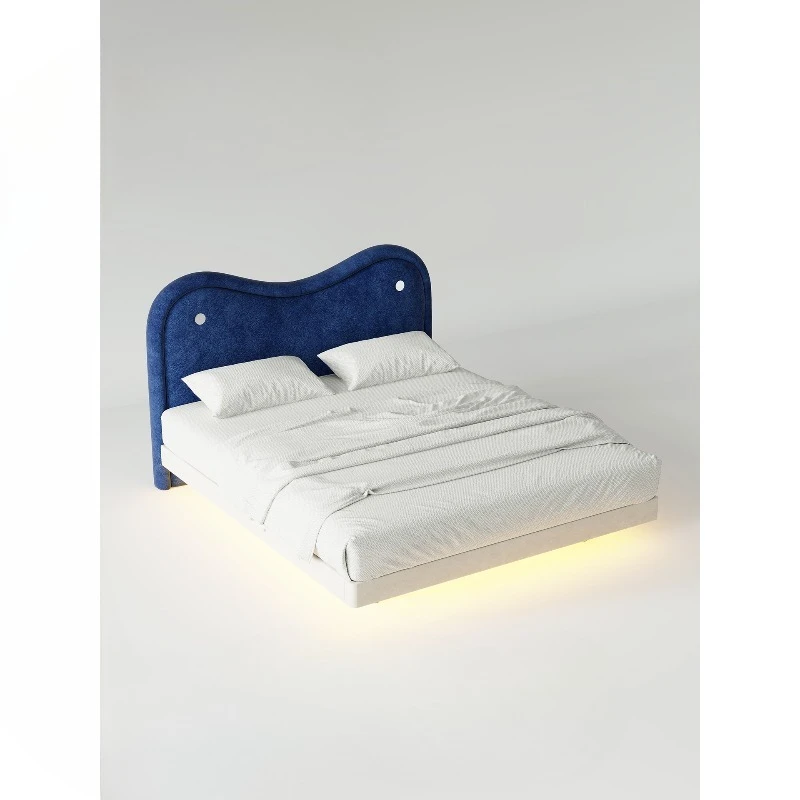 

Modern fabric soft bag bed bedroom simple double bed