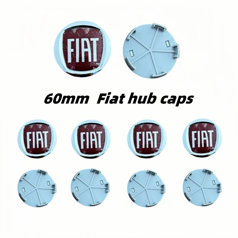 

4pcs 60mm FIAT Car Wheel Hubcaps-3D Logo Emblem Dust-Proof Auto Rim Refit Covers Styling Accessories for Various FIAT Models