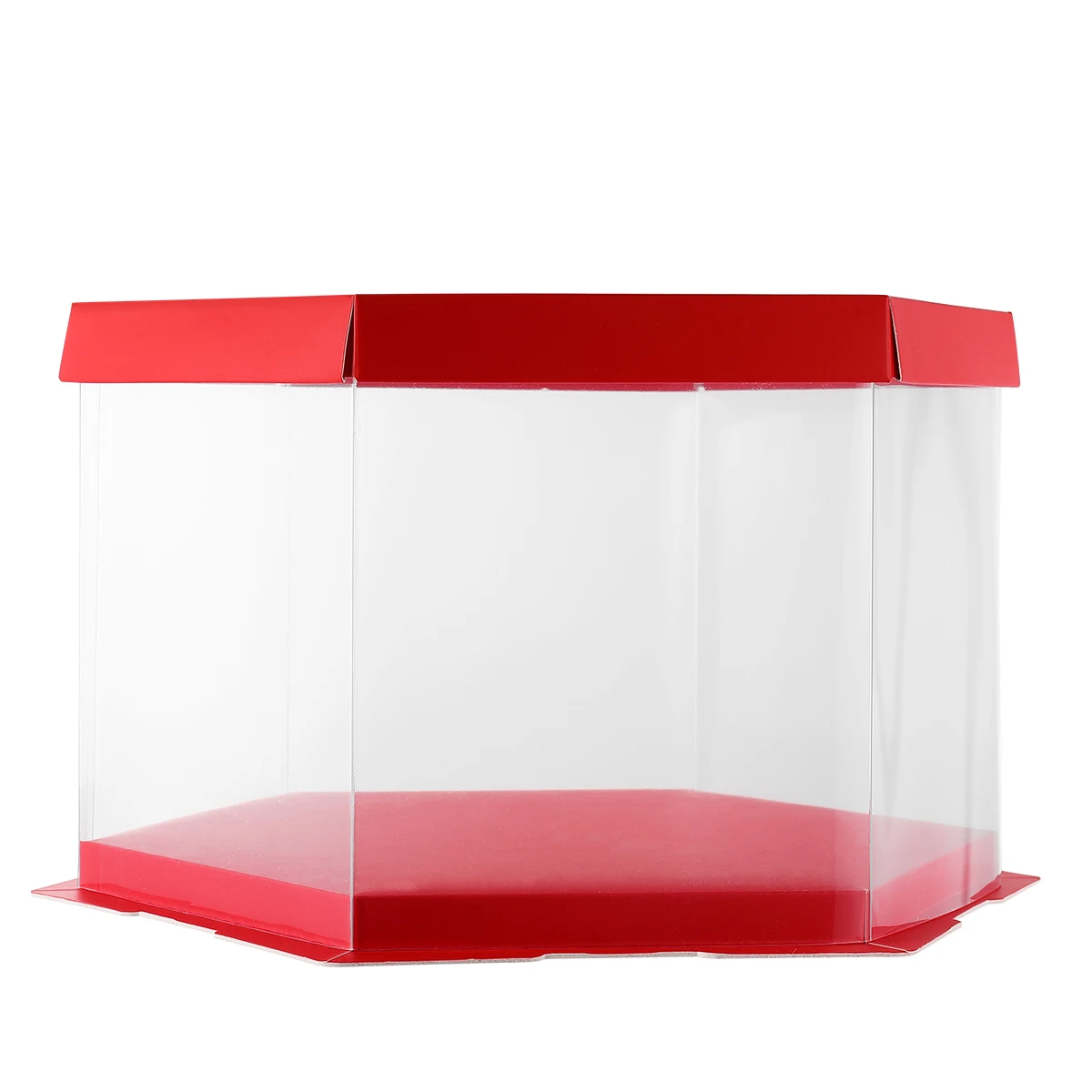 

Cake Box Storage Container Plastic Packing Boxes Decors Bakery Wrapping Party Birthday Case Gift Hexagonal Design Lightweight