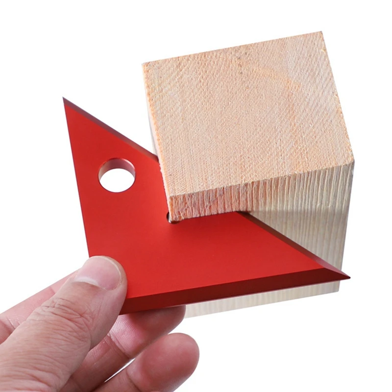 Hochpräzises Messerkanten-Winkellineal für die Holzbearbeitung aus Aluminiumlegierung 45/90 °   Internes externes Universal-Winkellineal, langlebiges Grün
