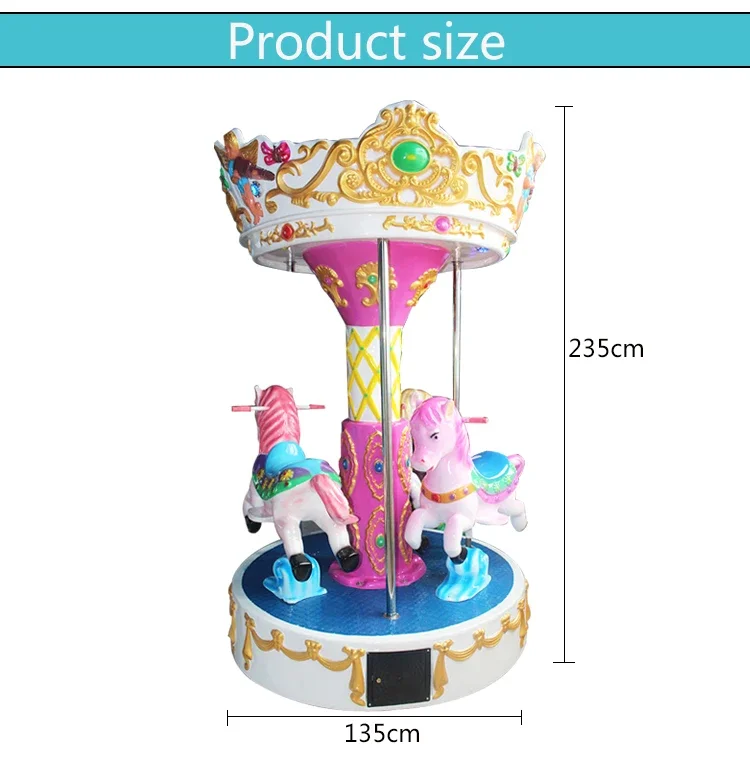 Shopping Mall Kids Game 3 Seats Mini Indoor Carousel for Sale