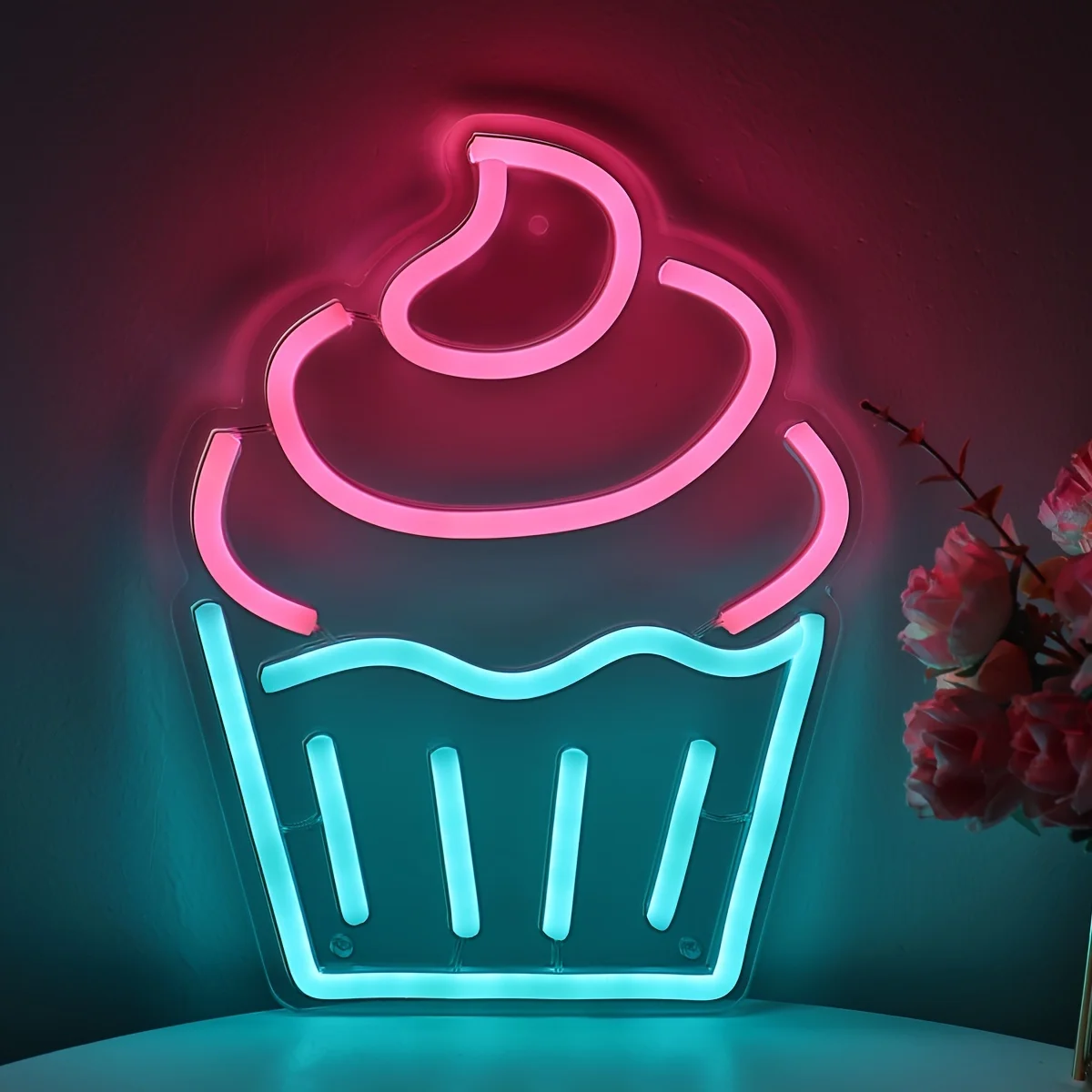 

Charming Muffin Cupcake LED Neon Lights - USB powered wall light for dessert stores, bakeries, parties and home decor