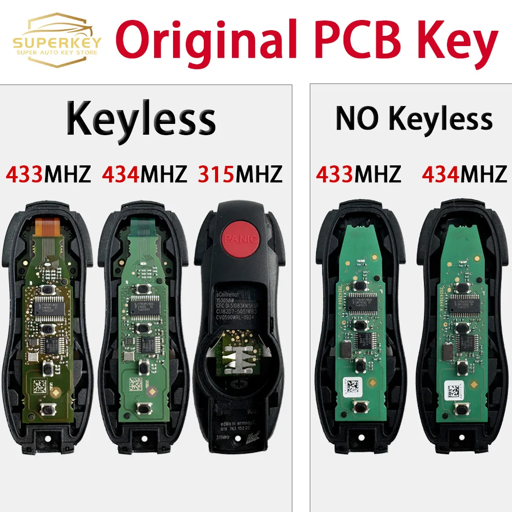 

SUPERKEY Original PCB For Porsche Cayenne Panamera Macan Boxster Cayman 911 958 7953P 315MHZ 433MHZ 434Mhz Keyless Smart Car Key