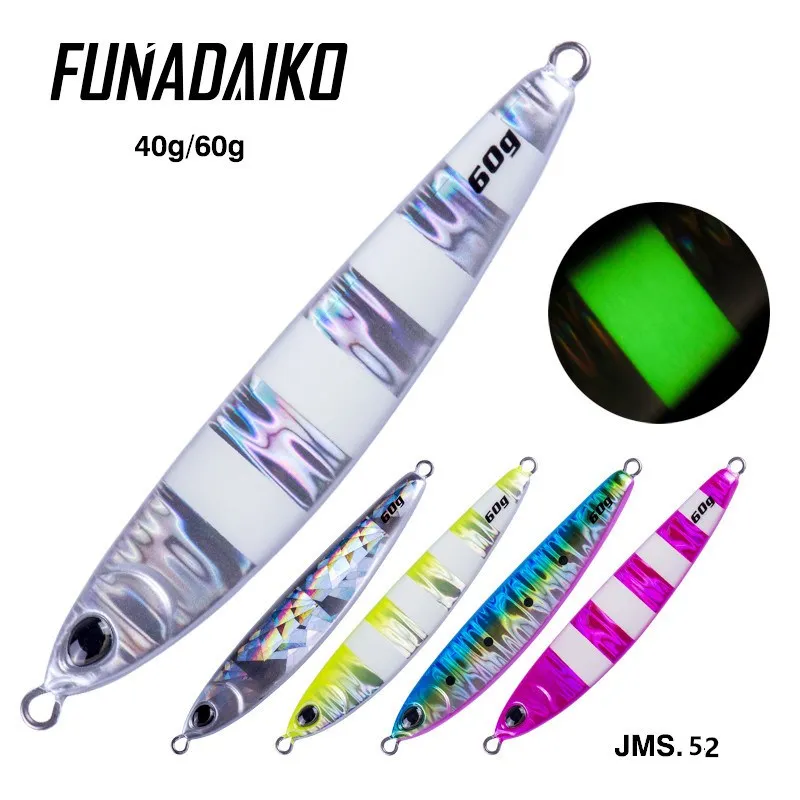 

FUNADAIKO 40 г 60 г 80 г приманки Pesca Casting Jig приманка для рыбы медленная металлическая приманка Isca искусственные рыболовные снасти