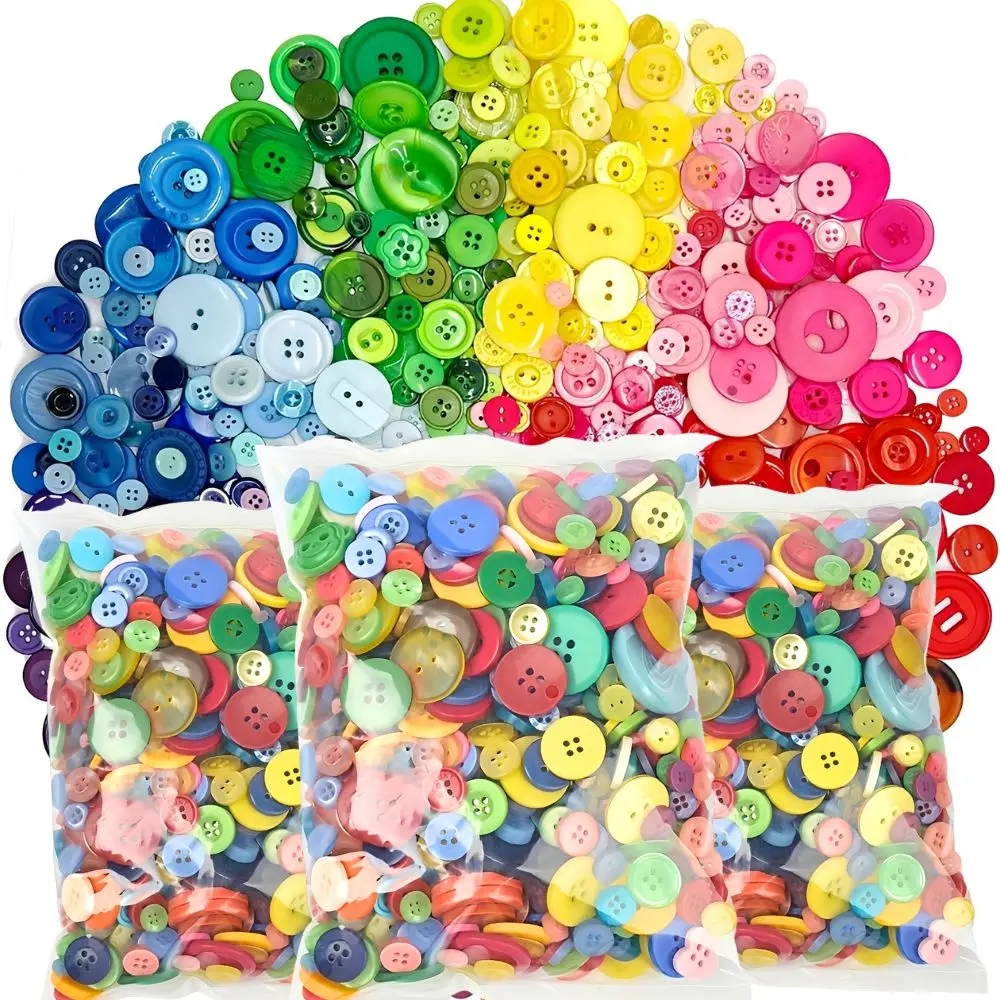80pcs Random Color Resin Buttons Bulk for Handmade Projects, Scrapbooking, Sewing Clothes, Card Making, Ornament Decor YMY