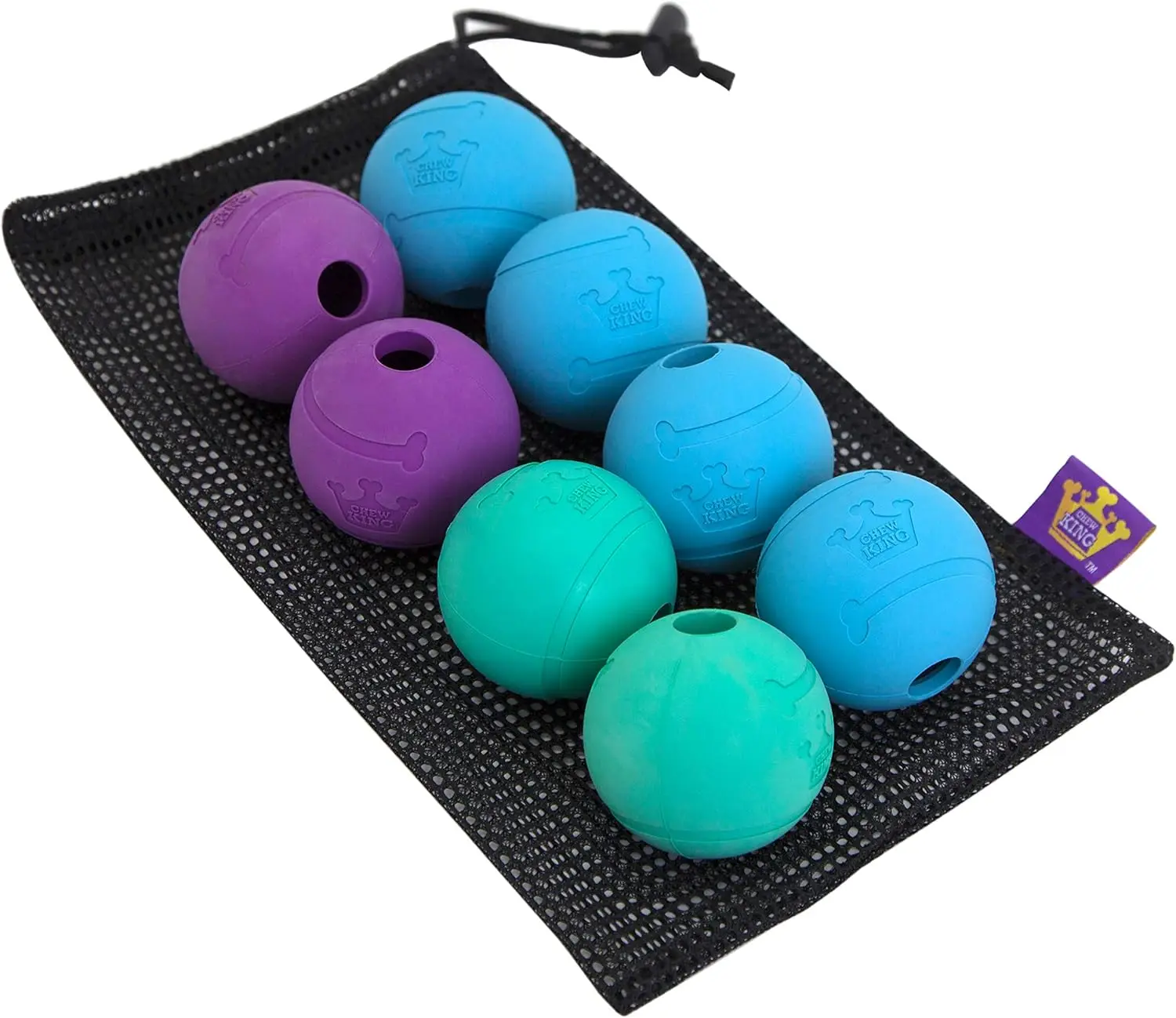 

Durable Natural Rubber Dog Fetch Balls, 2.5 Inch 8-Pack for Play and Chewing