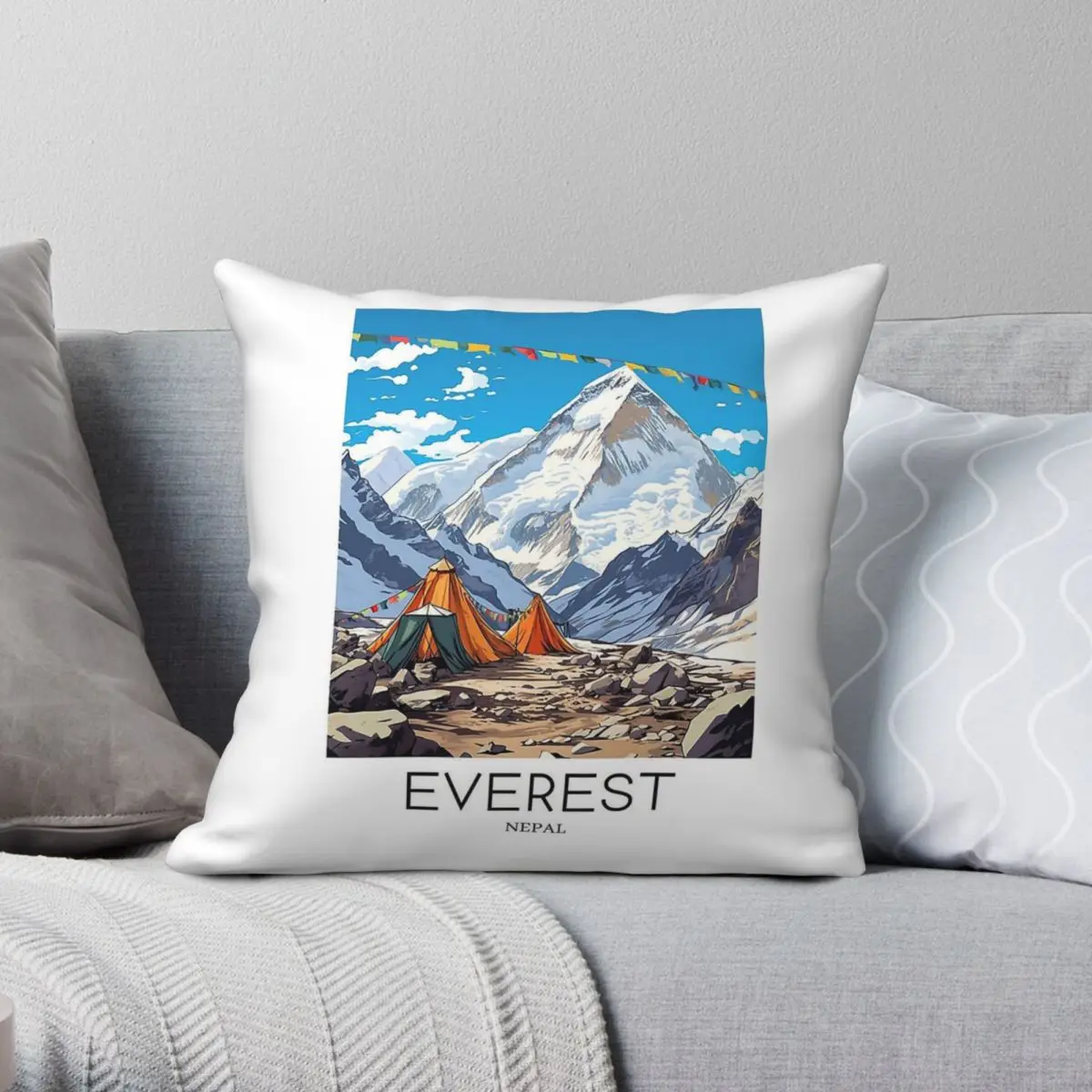 Travel Mount Everest Nepal Pillowcase Polyester Linen Velvet Pattern Zip Decorative Pillow Case Home Cushion Cover