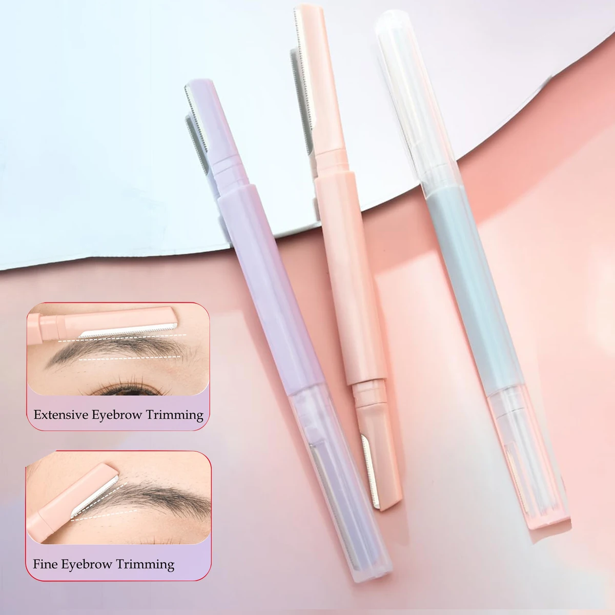 أداة ديرمابلانينج دقيقة برأسين، ماكينة حلاقة حادة وآمنة، ماكينة حلاقة للوجه للنساء، ماكينة حلاقة للحواجب، ماكينة حلاقة للوجه