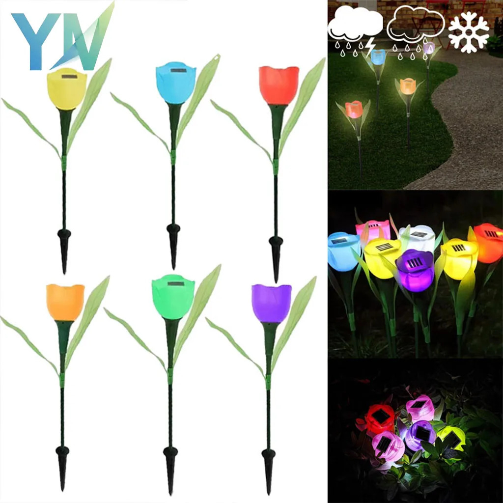 1-10PCS Solar Tulip Light Auto on At Dusk Waterproof Outdoor Garden Patio Decorative Night Lamp for Landscape Pathway Lawn