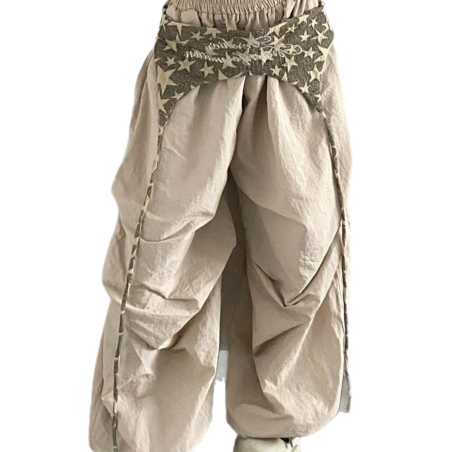 กางเกงฮิปฮอปสตรีอเมริกันสตรีทแวร์กางเกงขากว้างหลายชั้น,กางเกงคาร์โก้ระบายอากาศฤดูร้อนสำหรับเต้นรำและแฟชั่นสตรีท