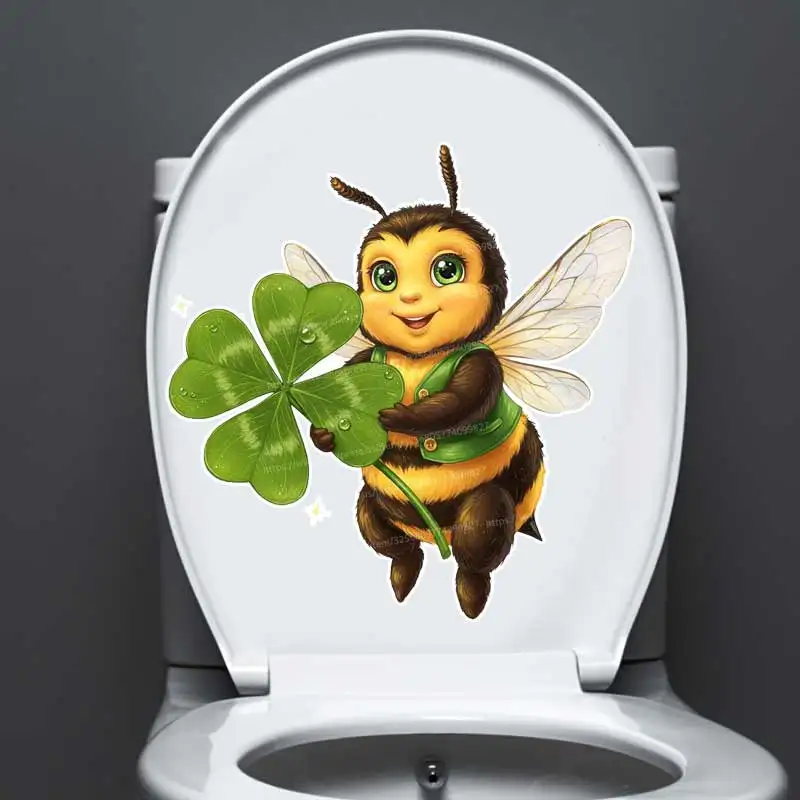 

Cute Bee Wall Sticker Bathroom Toilet Decor Living Room Cabinet Refrigerator Home Decoration Waterproof Decals Stickers M1462