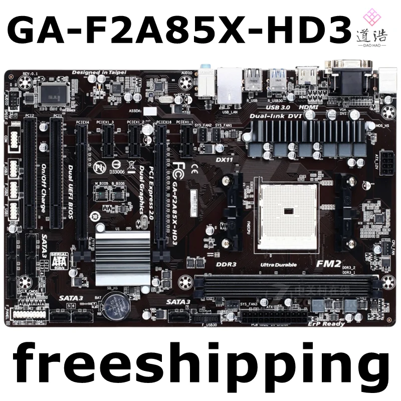 

For GA-F2A85X-HD3 Motherboard 64GB PCI-E 2.0 DDR3 ATX Mainboard 100% Tested Fully WorkMA