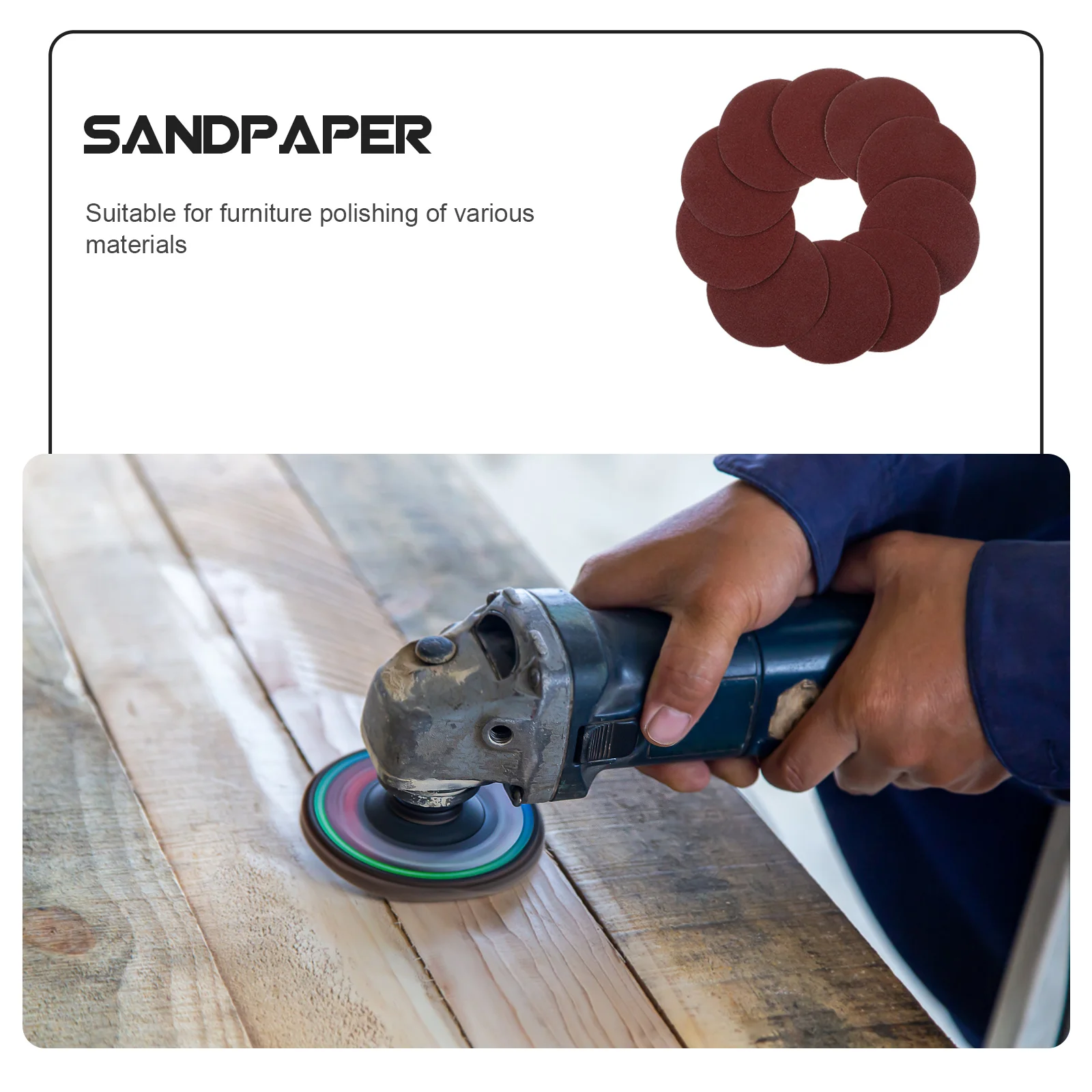 

50 шт. шлифовальных дисков из оксида алюминия, самоклеящиеся сменные насадки для шлифовки и полировки дерева, металла, пластика, угловые насадки