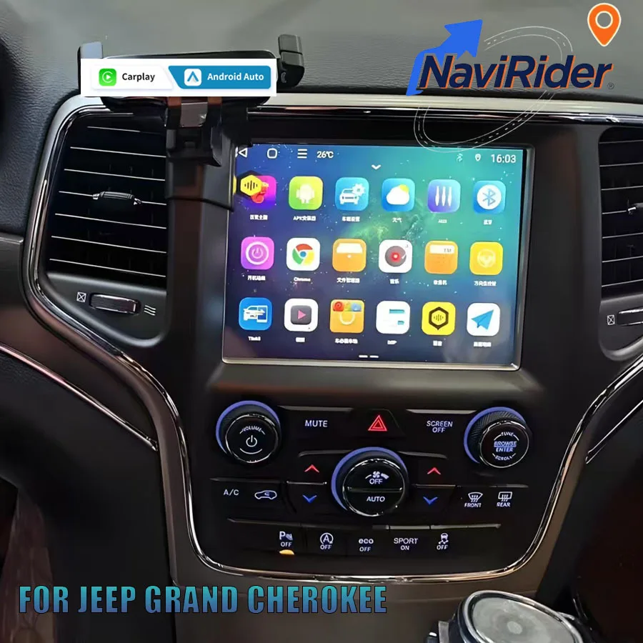 

Для Jeep Grand Cherokee стерео GPS авторадио автомобильный мультимедийный видеоплеер 8,4 дюйма Android 15, беспроводной Carplay экран навигации 4G