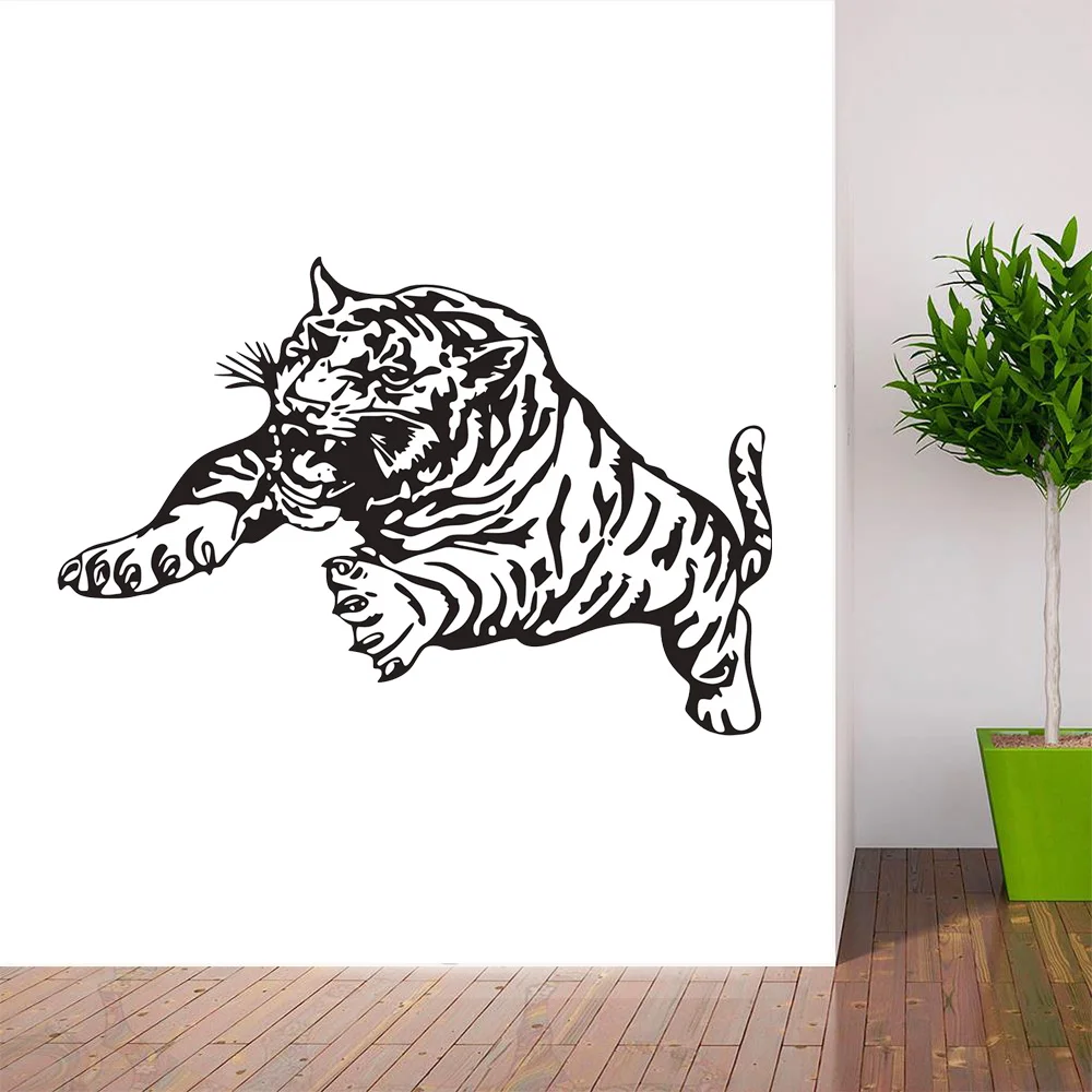 Wall Stickers Home Decor SIze:560mm*940mm PVC Vinyl Paster Removable Art Mural Tiger