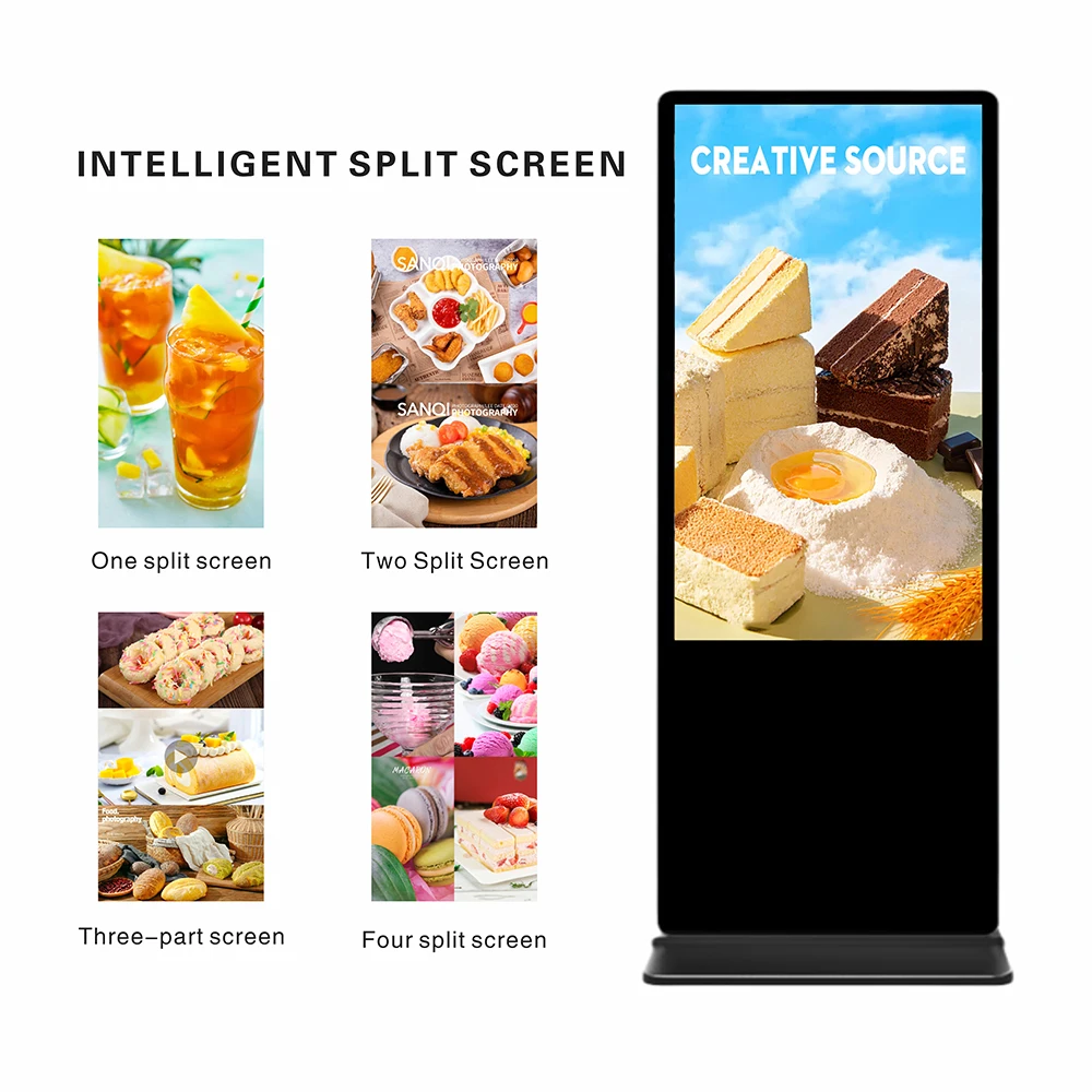 آلة الإعلان العمودي مقاس 86 بوصة، شاشة الدعاية عالية الدقة، آلة الاستفسار عن المعلومات، شاشة رقمية لإصدار الشبكة الذكية