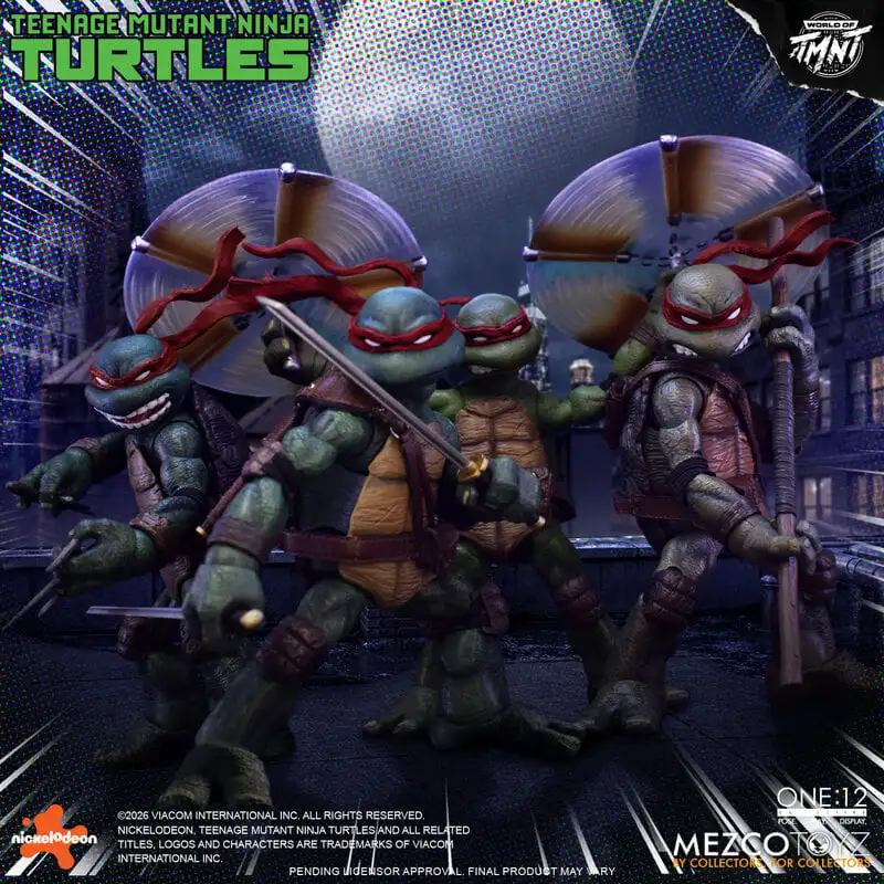 Pre-sale Original Mezco Ant One:12 Teenage Mutant Ninja Turtles Set of 4 MEZ75506 Action Figures Collection Gift