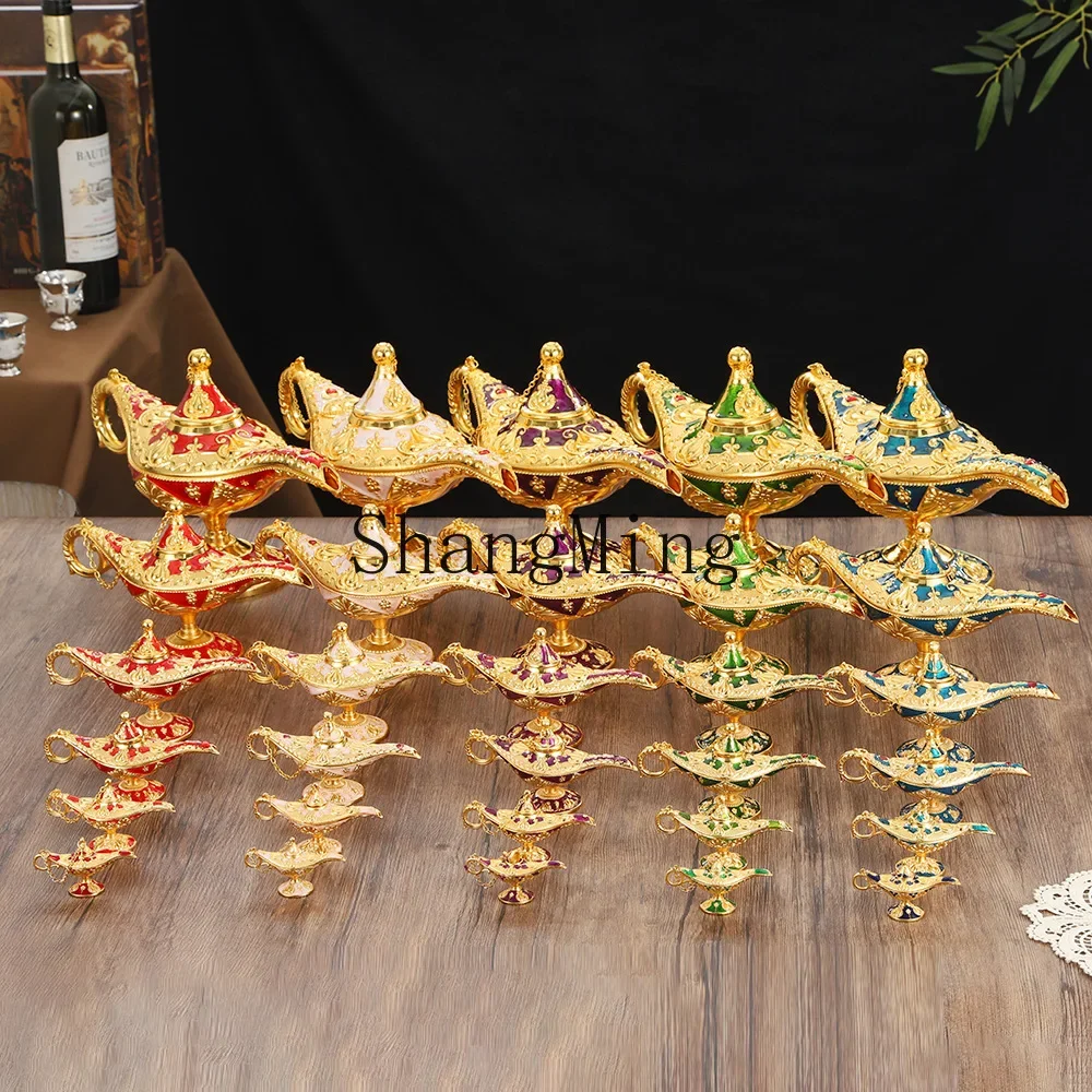 CL search banner magic lamp 12cm court wind magic lamp decorative ornament light luxury exquisite metal handicraft magic