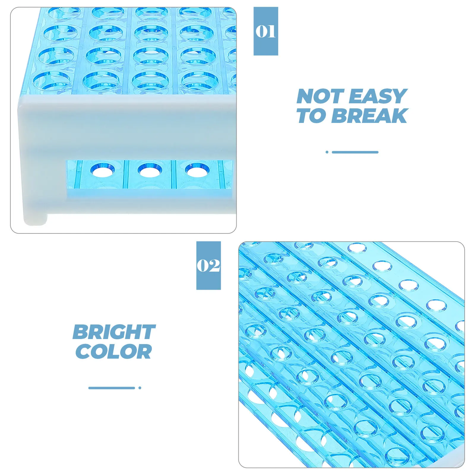 50 Holes Test Tube Rack Lab Accessories Large Capacity Plastic Tube Organizer For Science Experiments Vial Rack Laboratory view 6