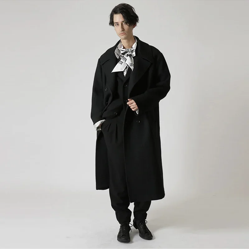 

YOJI OOAK шерстяное пальто для пожилых людей с вышивкой на спине, японский нишевый дизайнерский бренд