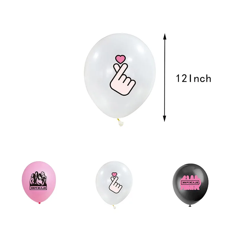 Girl Black -Ppink Disposable Tableware Kid Balloon Birthday Party Decor Backdrop Baby Shower Caketopper Plate Banner Cup napkin